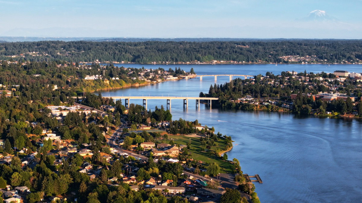 Bridges over the water in Bremerton, Kitsap County